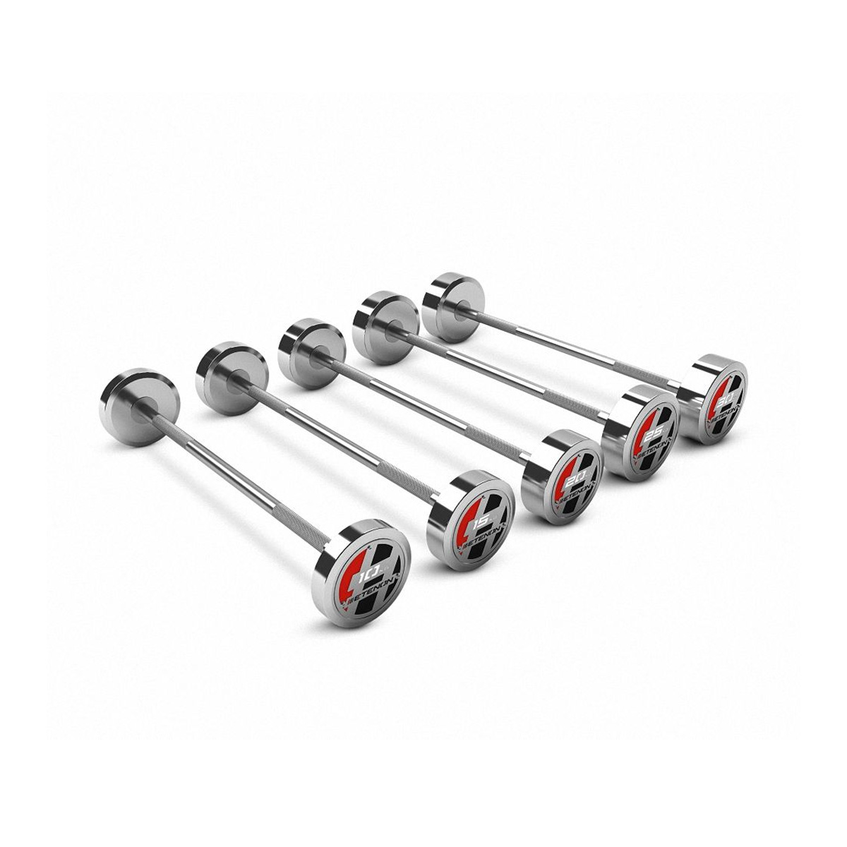 Kit 5 Barres Droites Biceps 10 à 30 kg 438802 Etenon Fitness