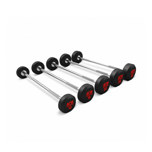 Kit 5 Barres Droites Caoutchouc R Plus 10 à 30 kg All Free Weight