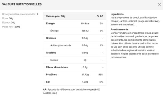 Valeurs-nutritionnelles-BEEF-XP-CLEAR-BEEF-PROTEIN-APPLIED-NUTRITION-Mixed-Berry