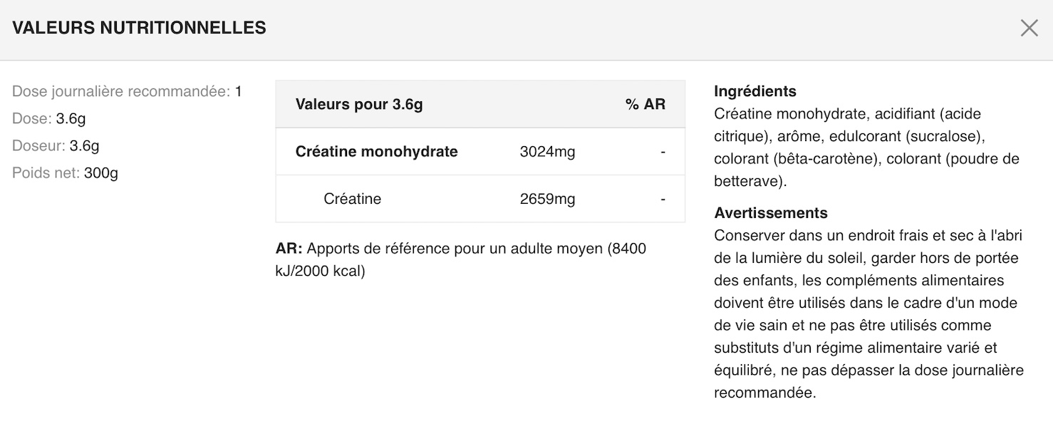 Valeurs-nutritionnelles-CLEAR-PRO-CREATINE-ERIC-FAVRE-PECHE