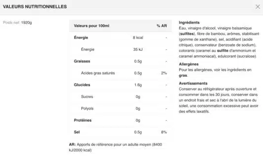 Valeurs-nutritionnelles-SAUCE-BALSAMIC-SERVIVITA