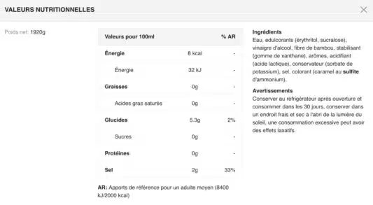 Valeurs-nutritionnelles-sauce-BBQ-SPICY-SERVIVITA.