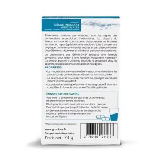 Face arrière decontractant musculaire GRANIONS