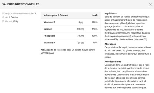 Valeurs-nutriotionnelles-Ca-D3-K2-BIOTECH-USA