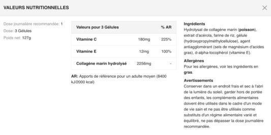 Valeurs-nutritionnelles-COLLAGENE-MARIN-YAM-HEALT